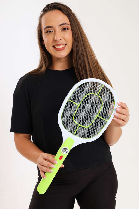 Rechargeable Electric Mosquito Zapper Racket With Led Light