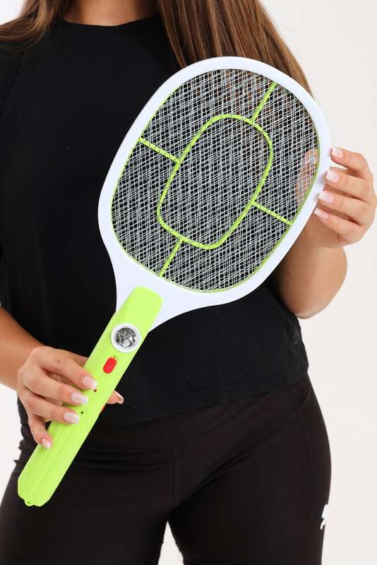 Rechargeable Electric Mosquito Zapper Racket With Led Light
