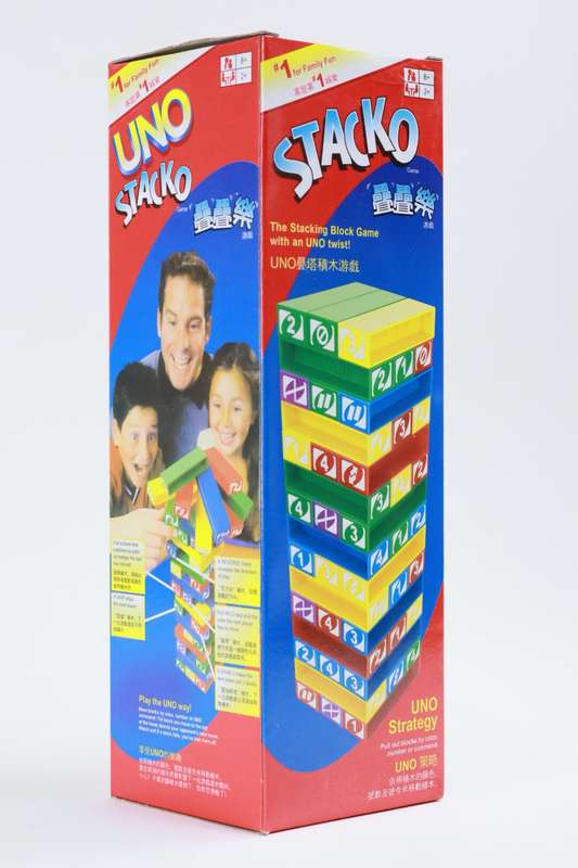 UNO Stacko Building Blocks Game With A Twist 45 Piece Set