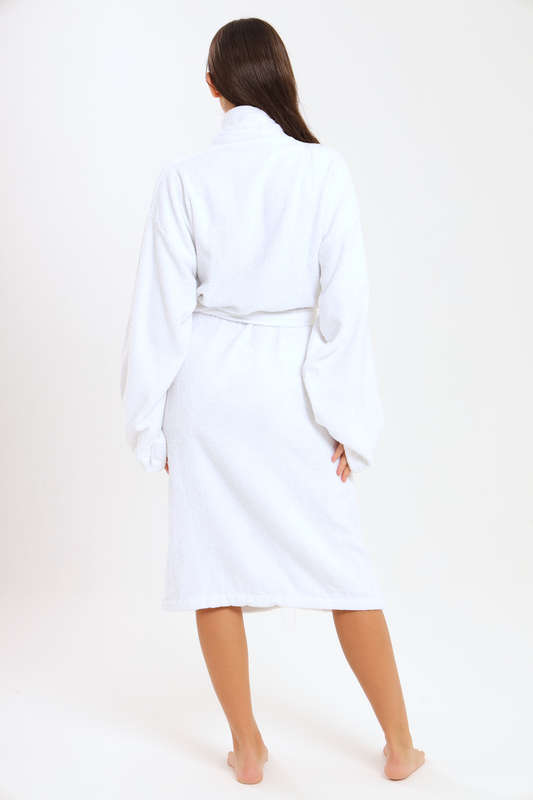 Bristol Luxury Hotel Collection White Bath Robe With Pockets &amp; Belt