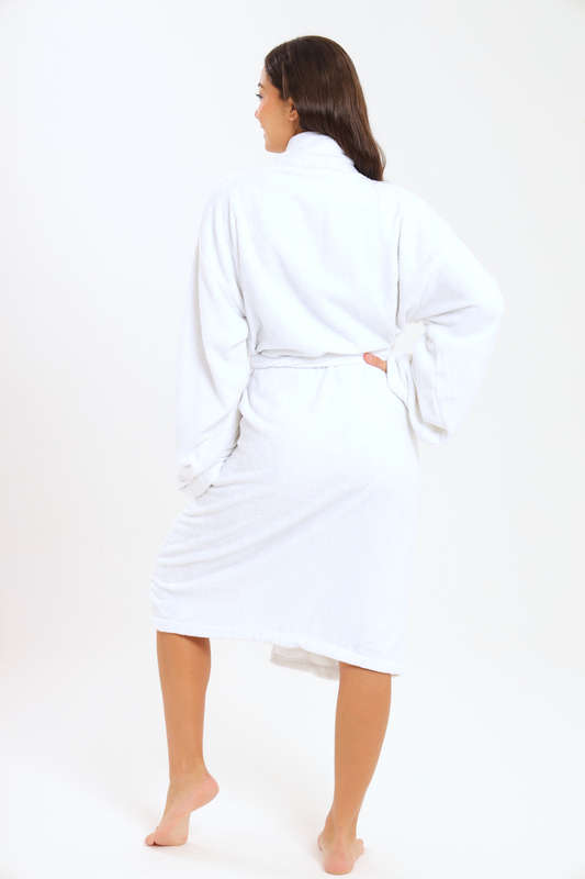 Bristol Luxury Hotel Collection White Bath Robe With Pockets &amp; Belt
