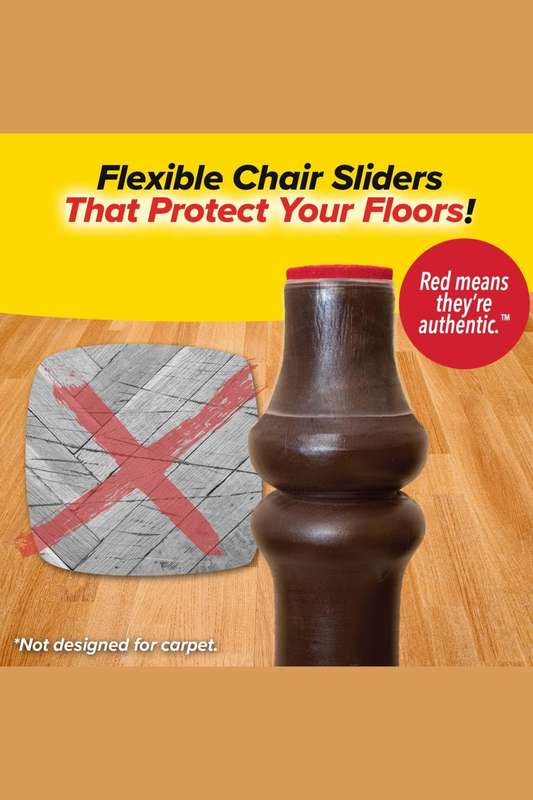 Flexible Chair Leg Protectors with Felt Pads  8 Pack