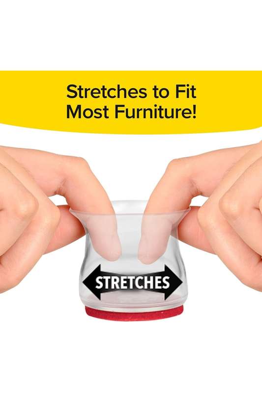 Flexible Chair Leg Protectors with Felt Pads  8 Pack