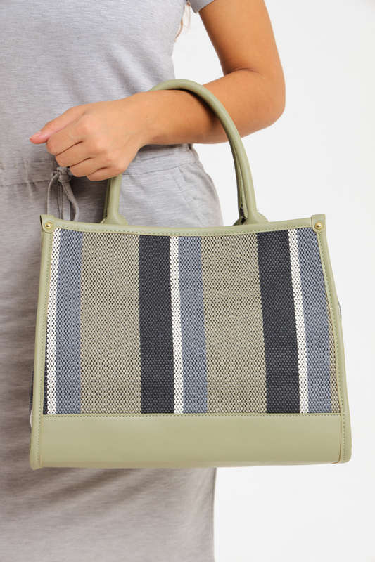 Ladies Canvas Multifunctional Tote Handbag with Shoulder Strap