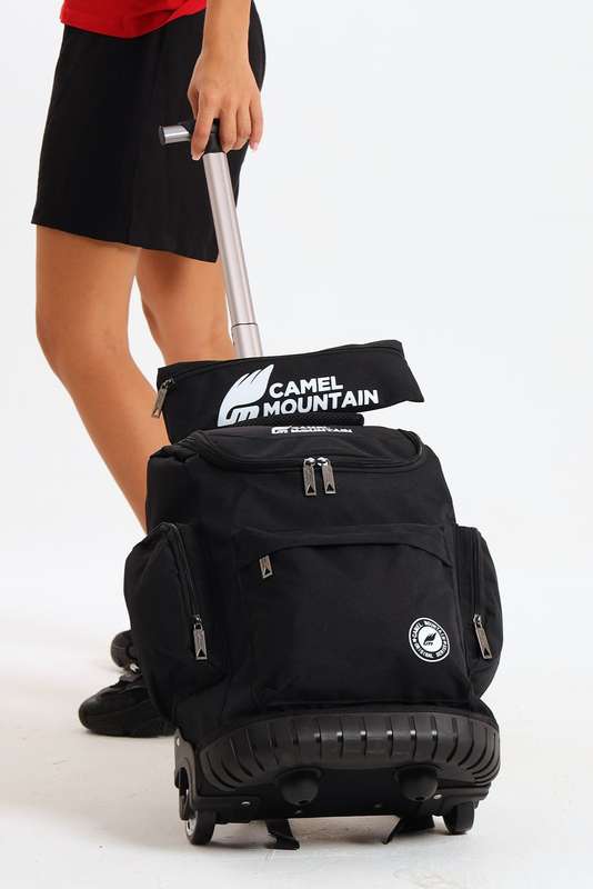 Camel Mountain School Trolley Bag Backpack Large Black