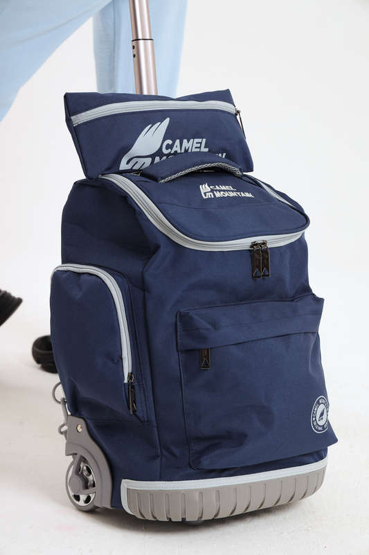 Camel Mountain School Trolley Bag Backpack Large Navy