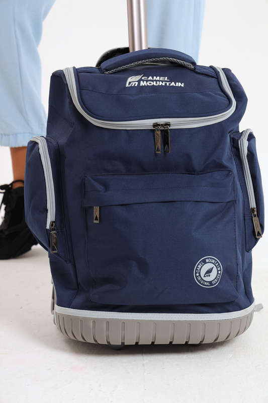 Camel Mountain School Trolley Bag Backpack Large Navy