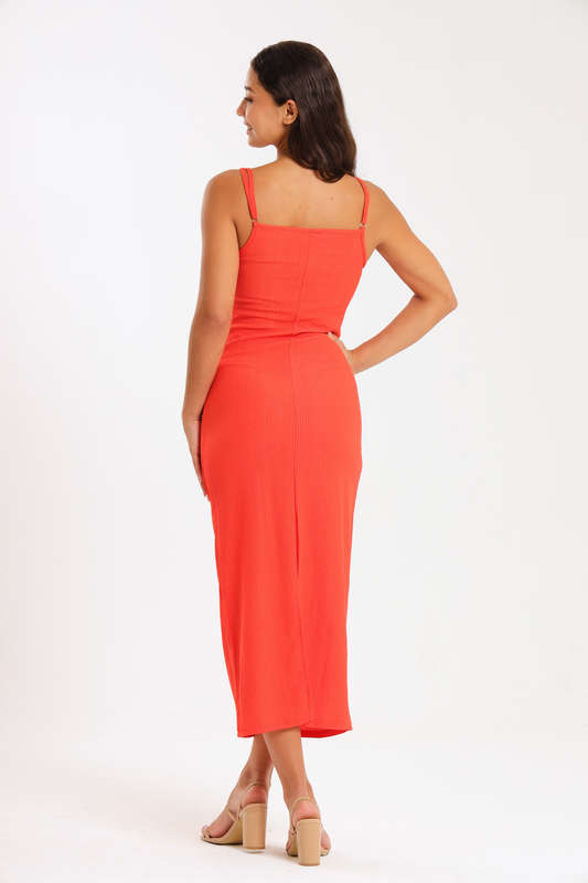 Danna Ladies Textured Strappy Summer Office Dress
