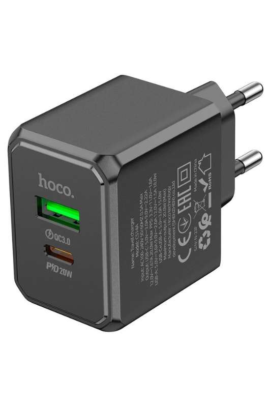HOCO CS14A Dual Port Wall Charger PD20W + QC3.0 Type-C &amp; USB