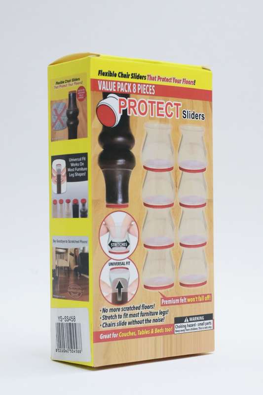Flexible Chair Leg Protectors with Felt Pads  8 Pack