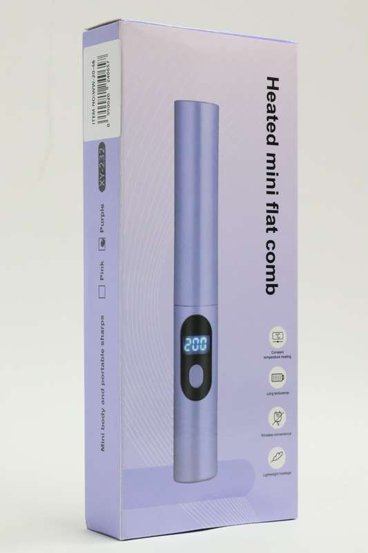 Senza® 2 In 1 Lazy Wireless Hot Comb Portable Mini USB Rechargeable Travel Hair Straightener