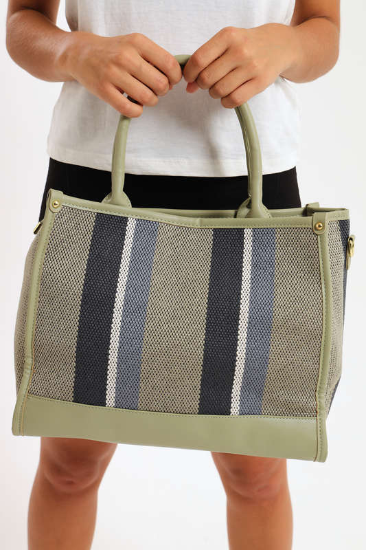 Ladies Canvas Multifunctional Tote Handbag with Shoulder Strap