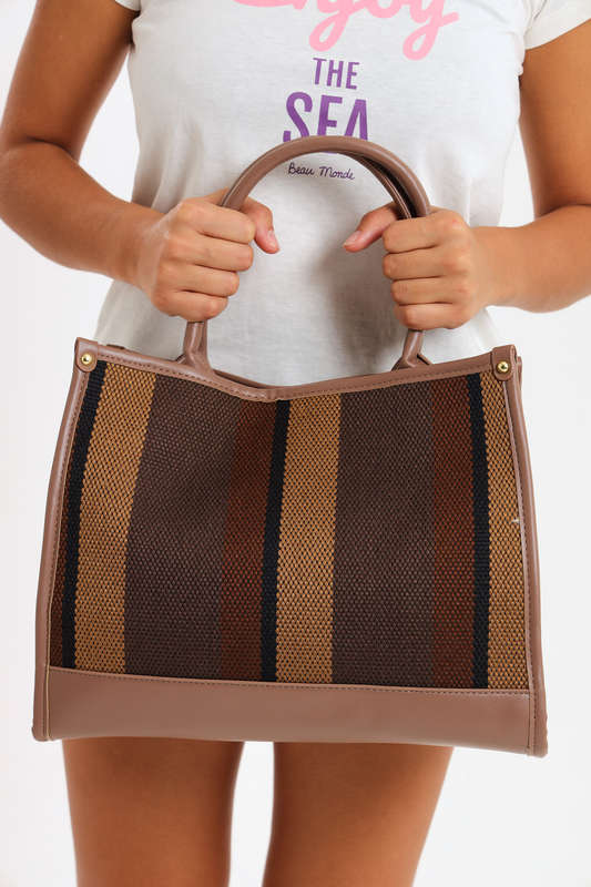 Ladies Canvas Multifunctional Tote Handbag with Shoulder Strap