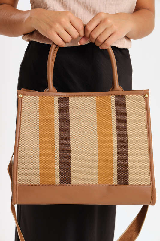 Ladies Canvas Multifunctional Tote Handbag with Shoulder Strap