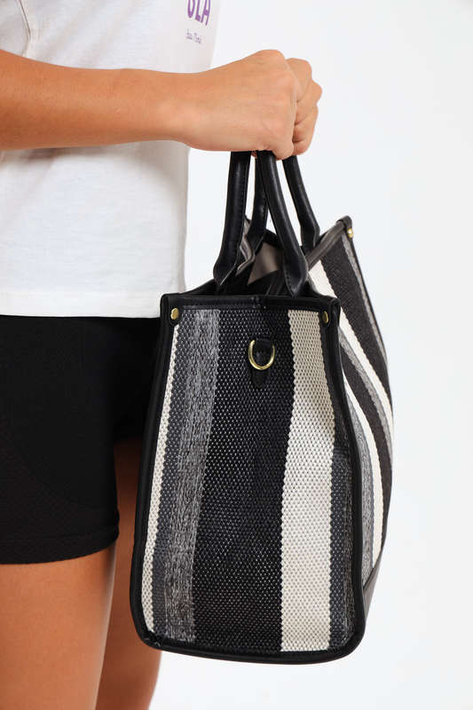 Ladies Canvas Multifunctional Tote Handbag with Shoulder Strap