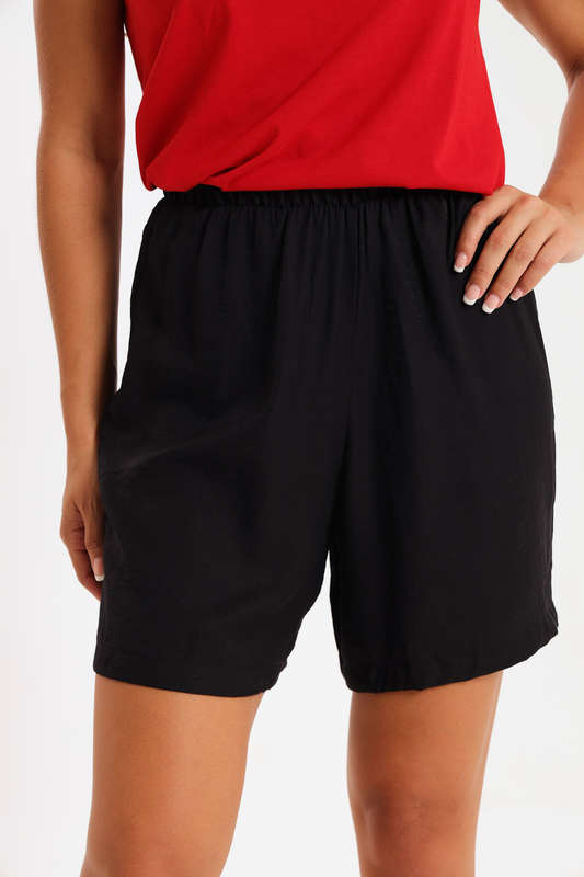 Ladies Casual Sleeping Oversized Shorts Black