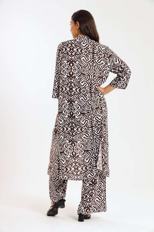 Ladies Hudson 2 Piece Printed Pants &amp; Kimono Summer Set With Free Bodysuit to Match