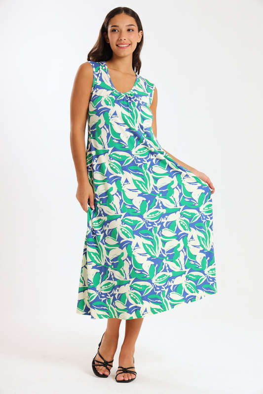 Ladies Midaxi Sleeveless Summer Dress  With Pockets