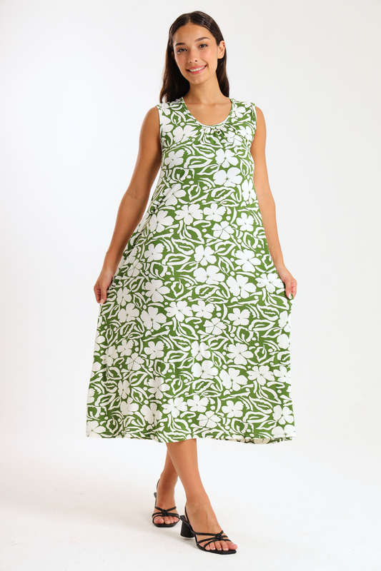 Ladies Midaxi Sleeveless Summer Dress  With Pockets