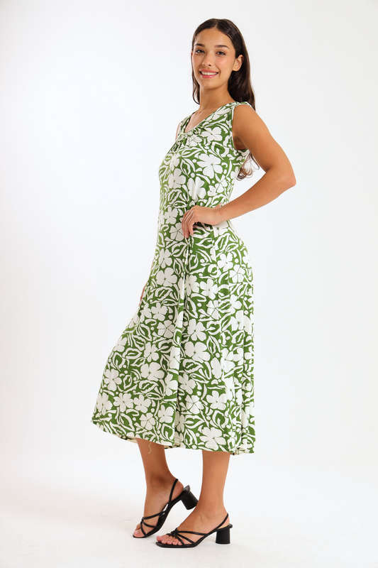 Ladies Midaxi Sleeveless Summer Dress  With Pockets