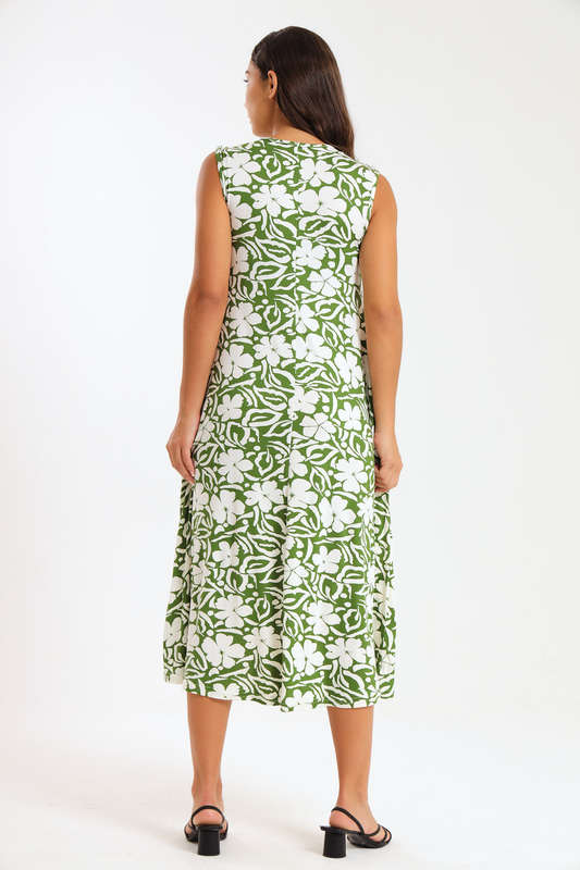 Ladies Midaxi Sleeveless Summer Dress  With Pockets