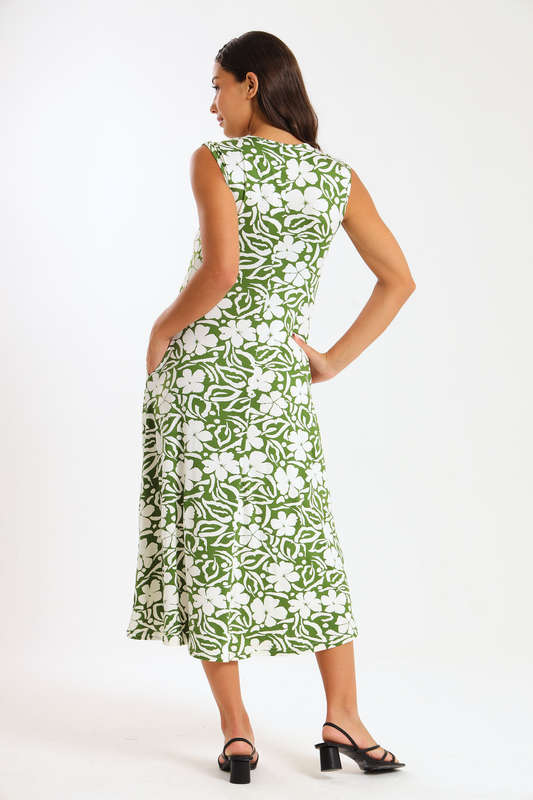 Ladies Midaxi Sleeveless Summer Dress  With Pockets