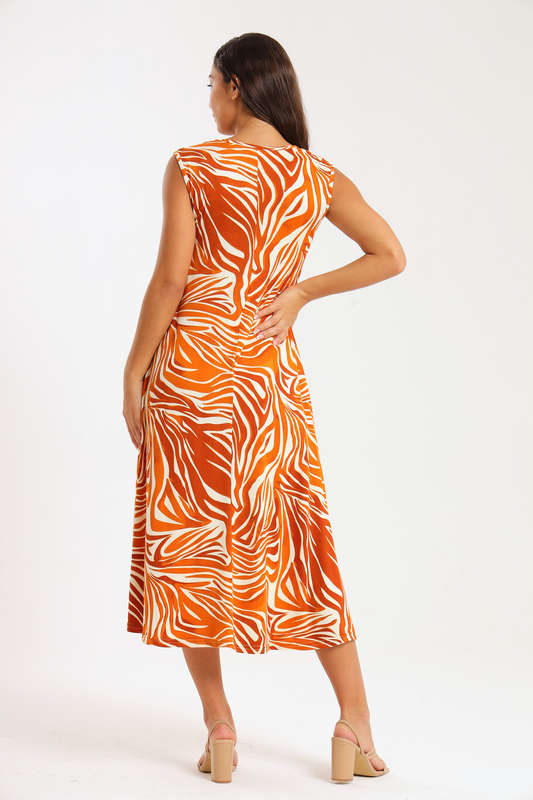Ladies Midaxi Sleeveless Summer Dress  With Pockets