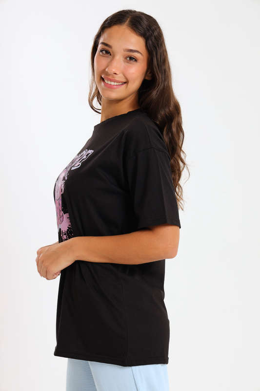 Ladies Printed Slogan Maxi T-shirts