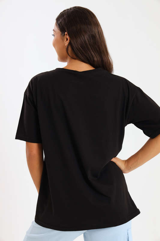 Ladies Printed Slogan Maxi T-shirts