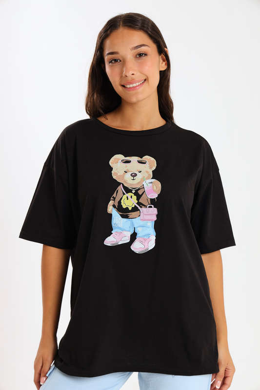 Ladies Printed Slogan Maxi T-shirts