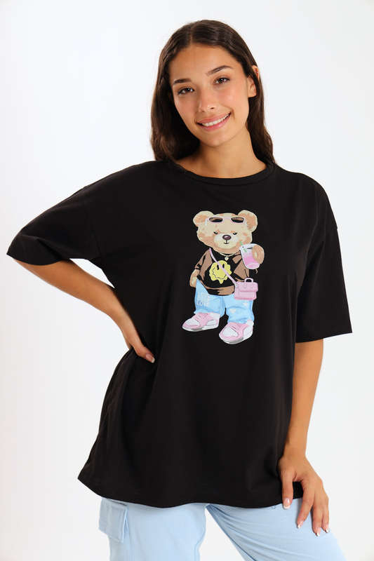 Ladies Printed Slogan Maxi T-shirts