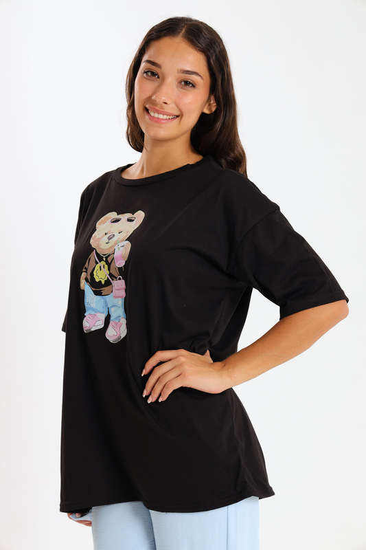 Ladies Printed Slogan Maxi T-shirts