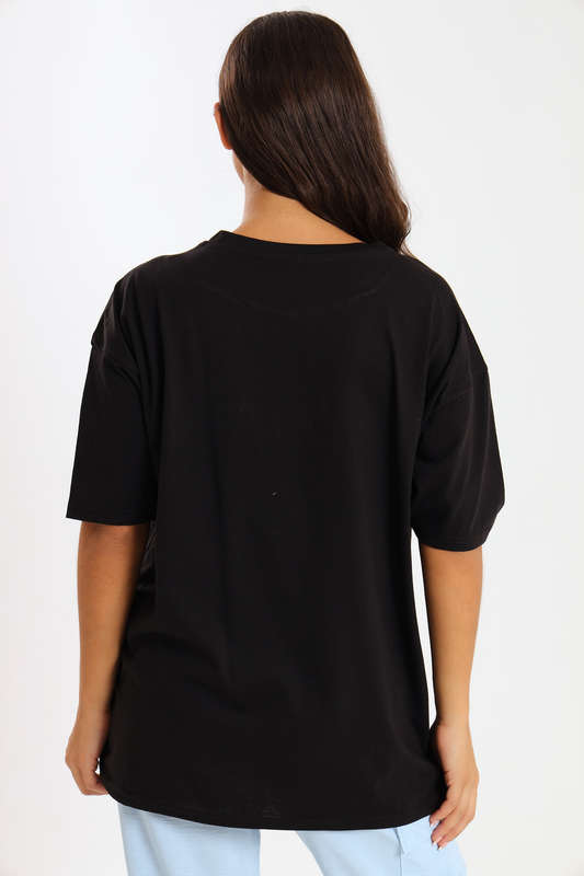 Ladies Printed Slogan Maxi T-shirts