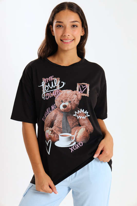 Ladies Printed Slogan Maxi T-shirts