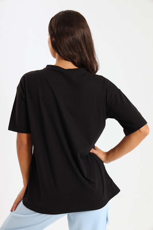 Ladies Printed Slogan Maxi T-shirts