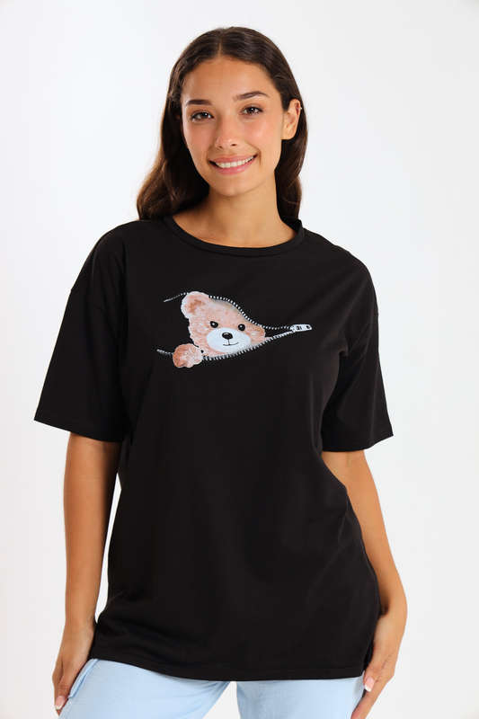 Ladies Printed Slogan Maxi T-shirts