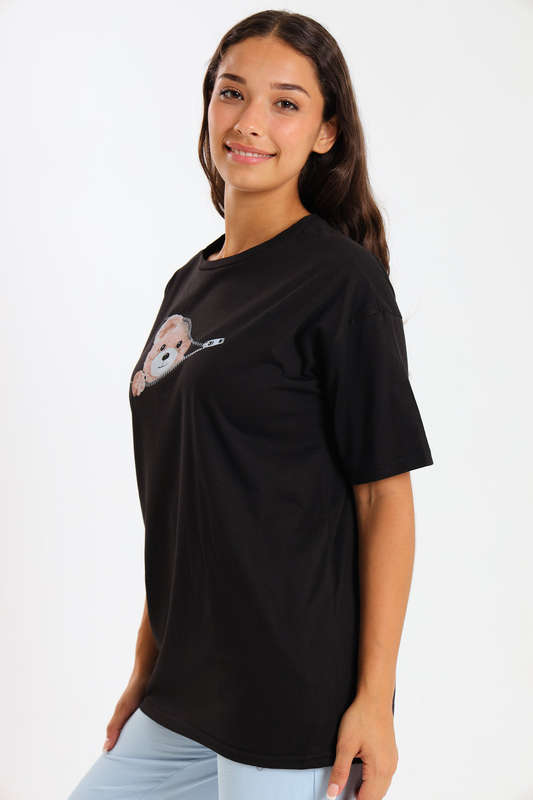 Ladies Printed Slogan Maxi T-shirts