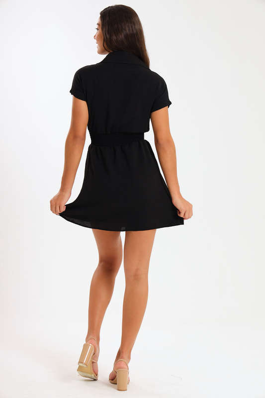 Ladies Stacy Black Mini Airflow Event Dress