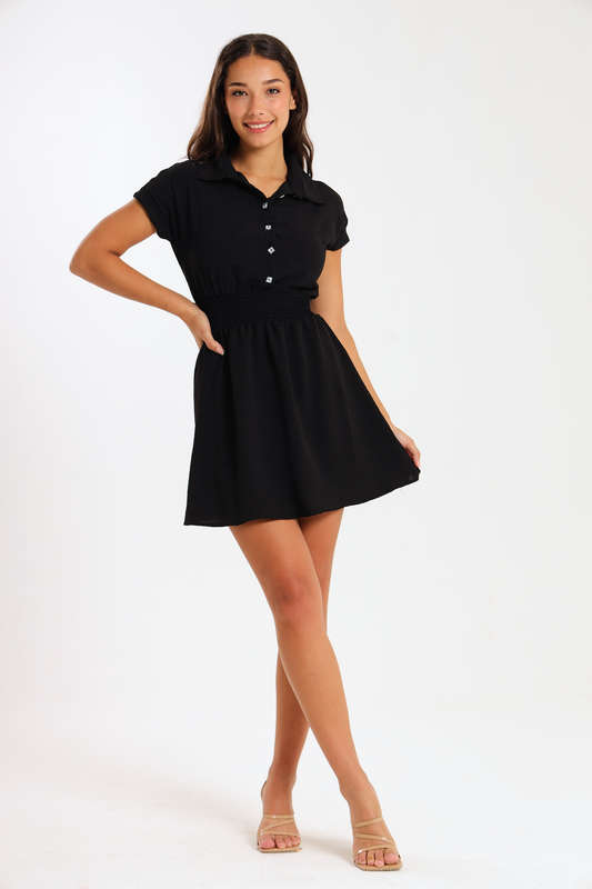 Ladies Stacy Black Mini Airflow Event Dress