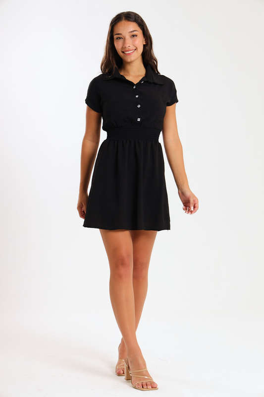 Ladies Stacy Black Mini Airflow Event Dress