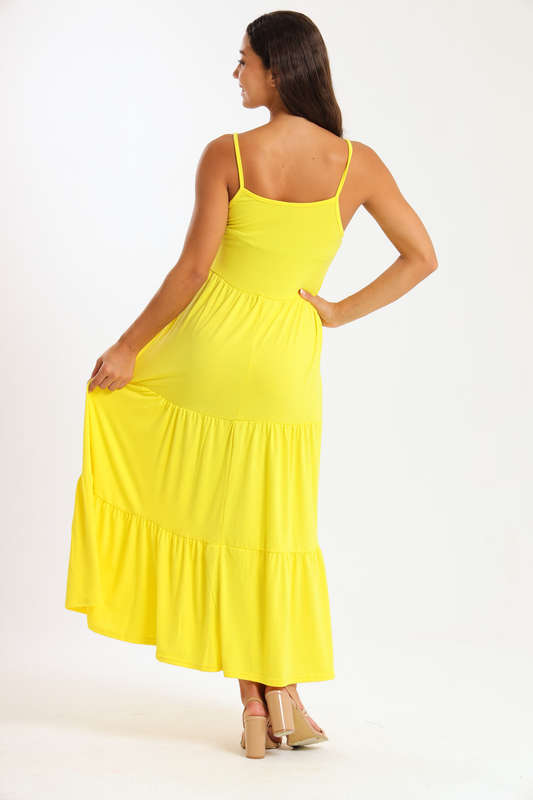 Ladies Strappy Tiered Summer Maxi Dress