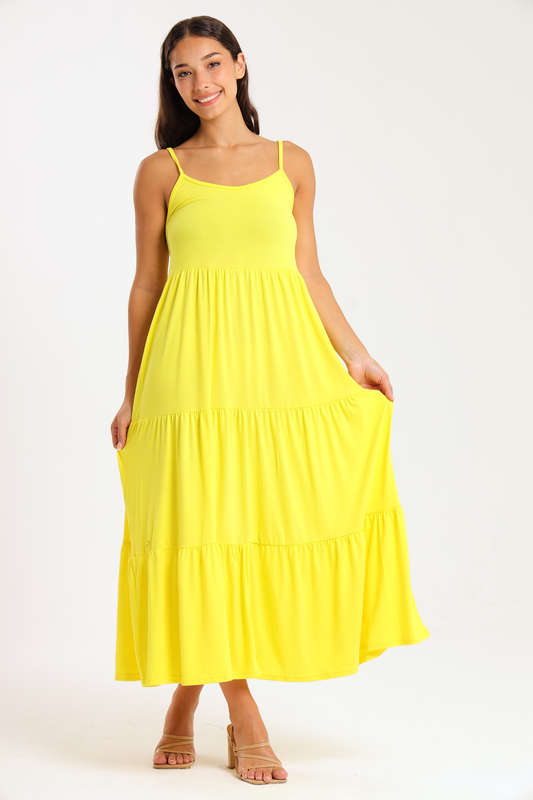 Ladies Strappy Tiered Summer Maxi Dress
