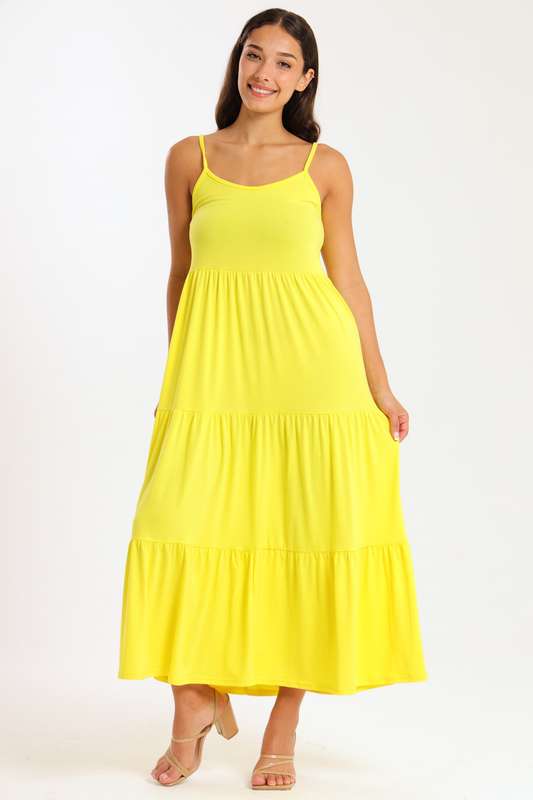 Ladies Strappy Tiered Summer Maxi Dress