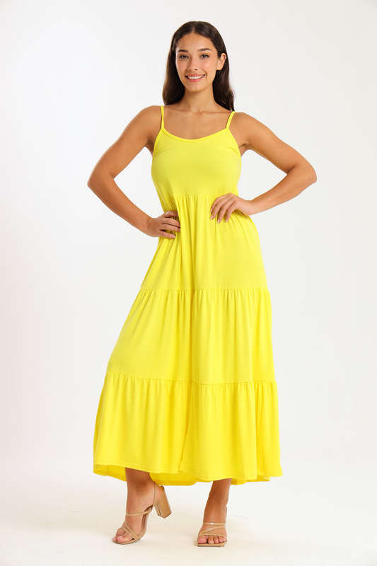 Ladies Strappy Tiered Summer Maxi Dress
