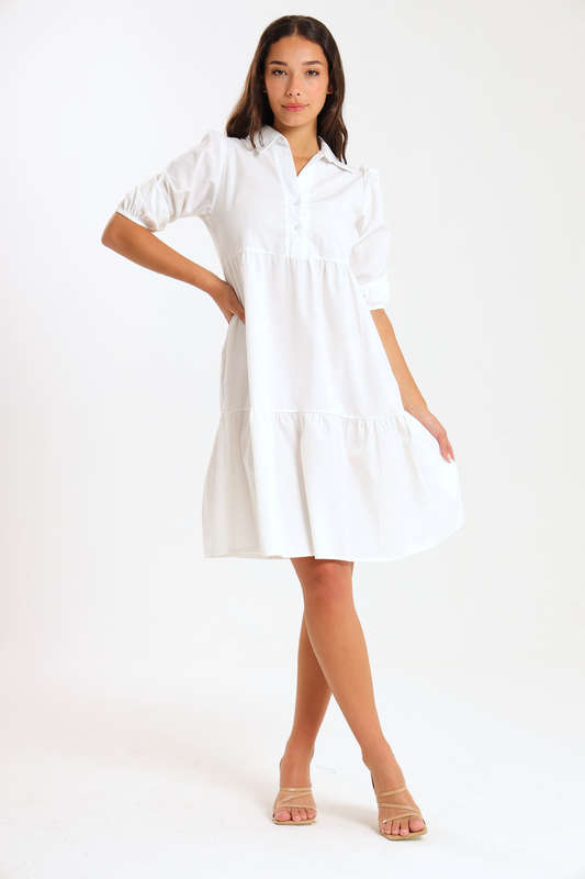 Molly Collared Tiered Dress