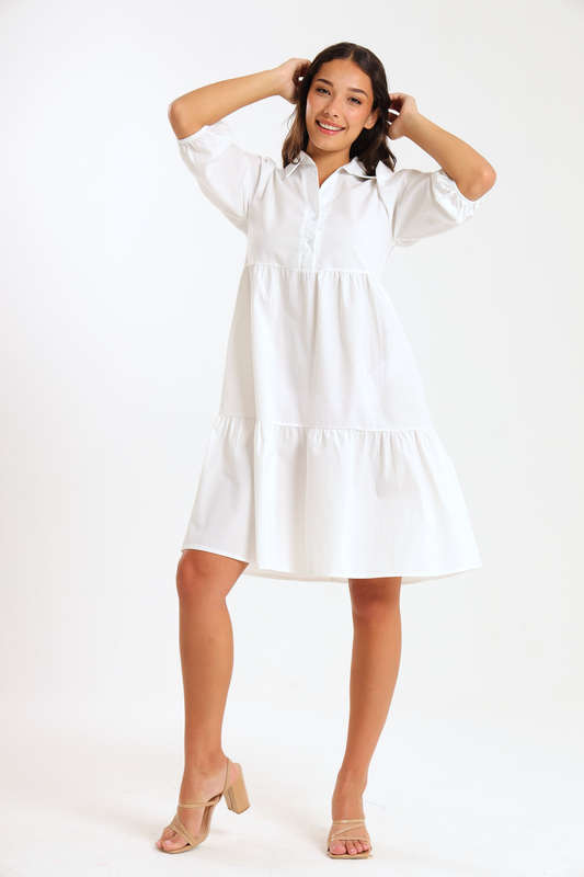 Molly Collared Tiered Dress