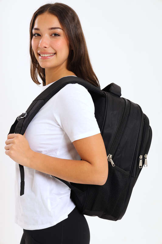 Powerland Laptop Backpack or School Bag with Multiple Compartments Black Large
