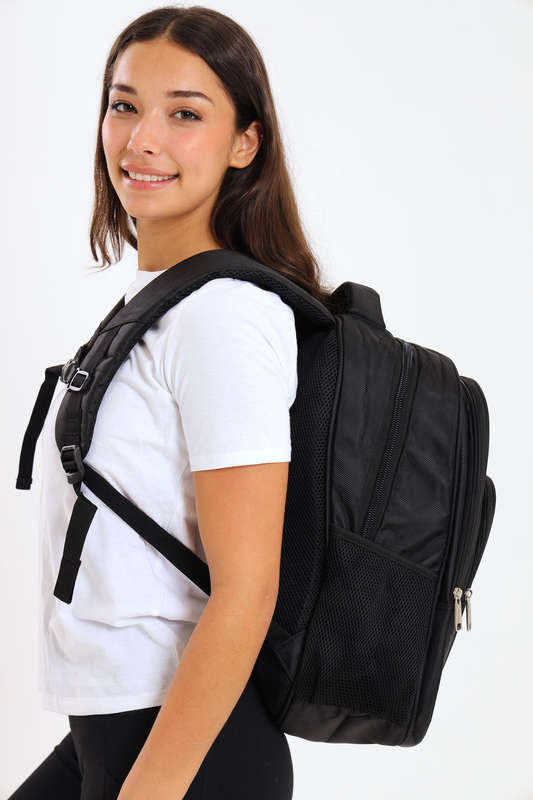 Powerland Laptop Backpack or School Bag with Multiple Compartments Black Large