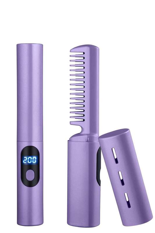Senza® 2 In 1 Lazy Wireless Hot Comb Portable Mini USB Rechargeable Travel Hair Straightener