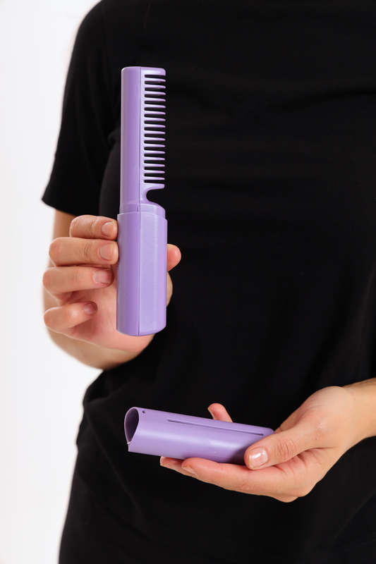 Senza® 2 In 1 Lazy Wireless Hot Comb Portable Mini USB Rechargeable Travel Hair Straightener